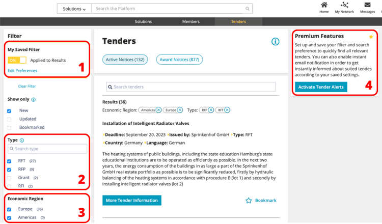 Smart City Tender Premium Features